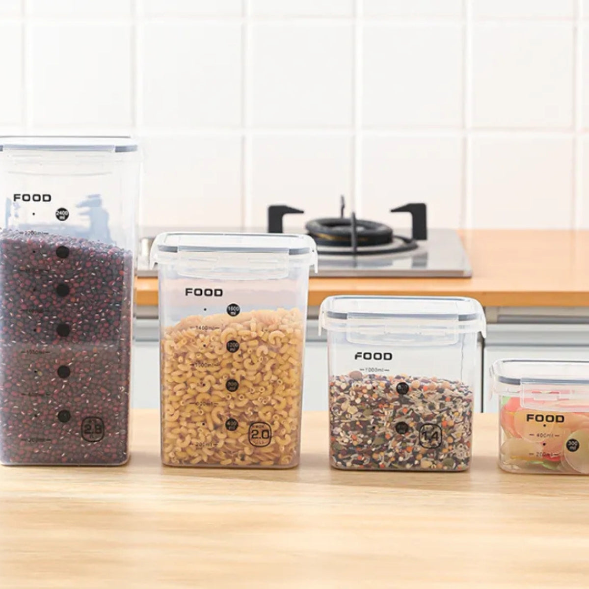 Set 4 Contenedores Hermeticos Envase Organizador Alimentos