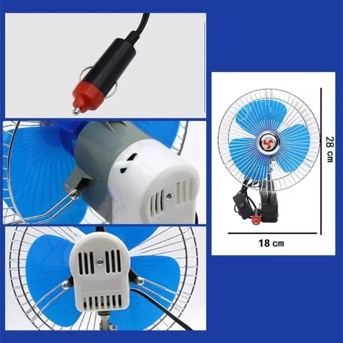 Ventilador Para Auto Ventilador Automovil Oscilante 12v