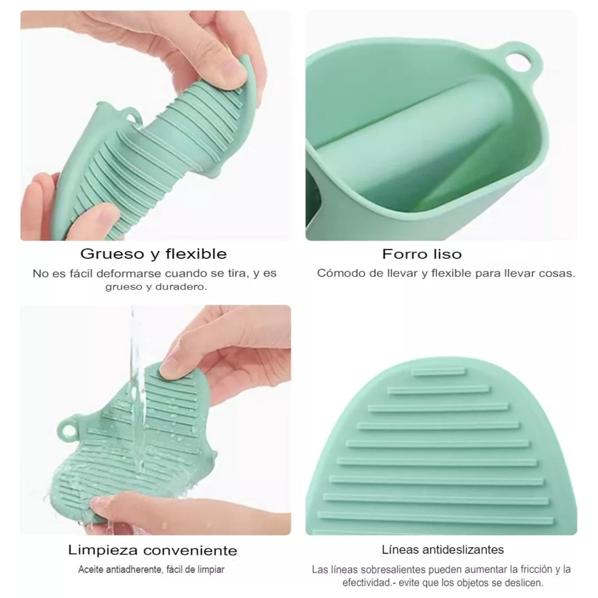 2 Guantes Para Horno Protector Guante De Silicona Cocina
