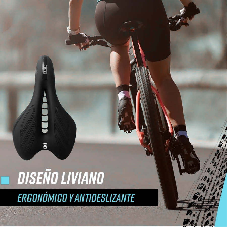 Asiento Para Bicicleta Sillin Suave Antiprostatico Bicicleta Negro 28 Cm 15 Cm