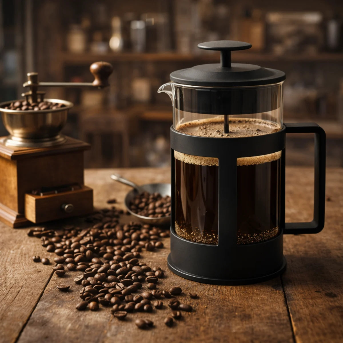 Cafetera Manual Prensa Francesa Vidrio 600ml Cafe Te Prensas
