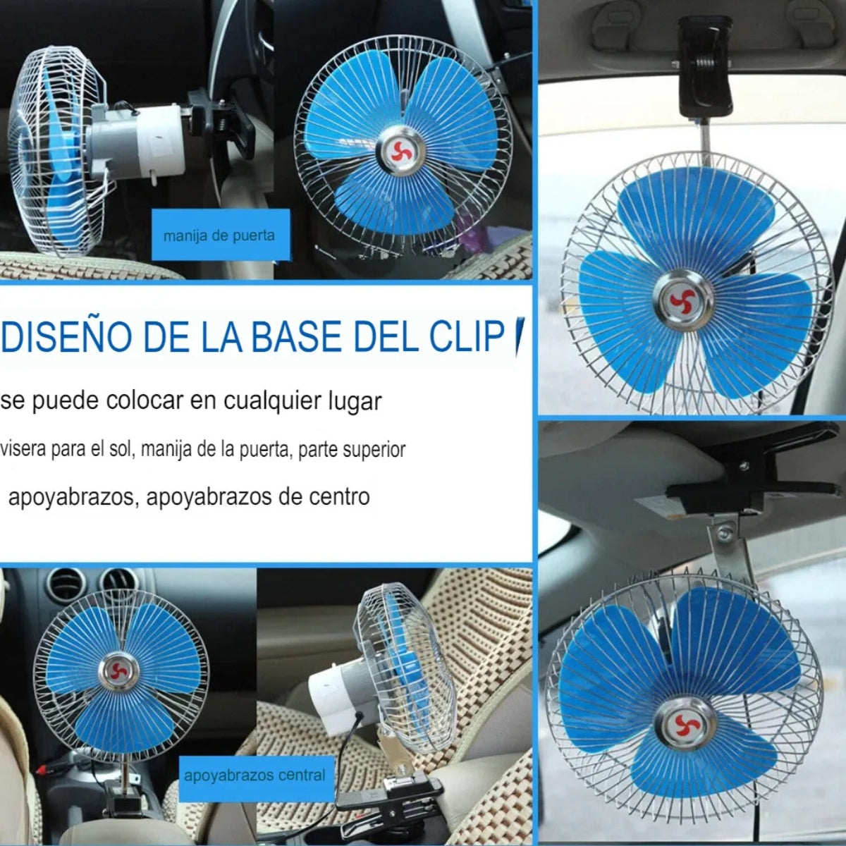Ventilador Para Auto Ventilador Automovil Oscilante 12v