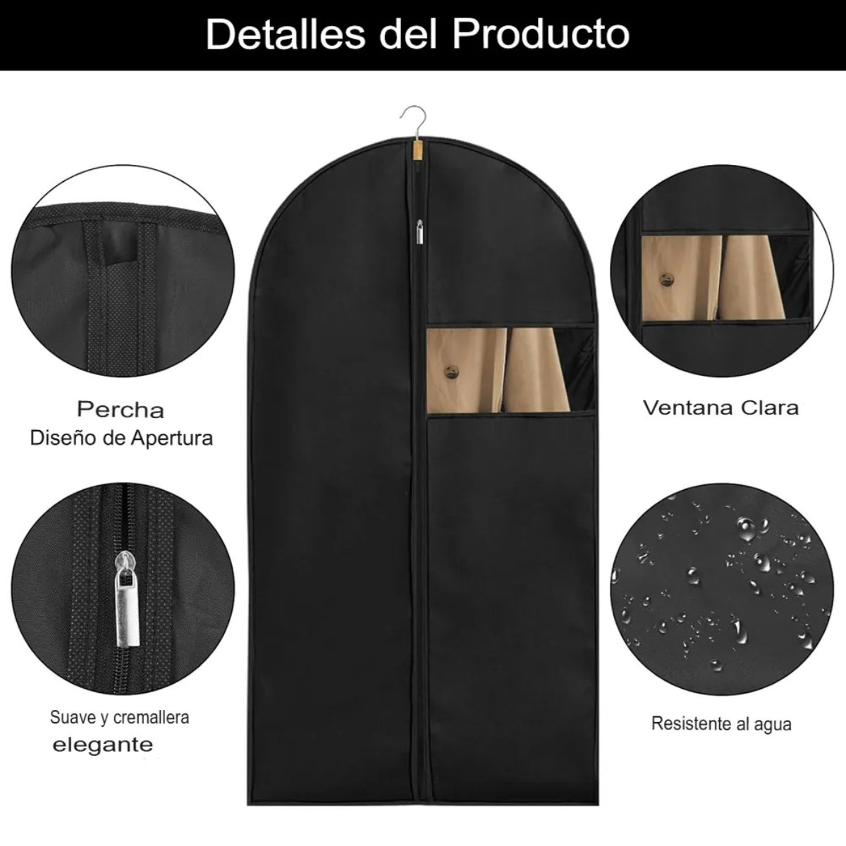 Funda Protectora Para Traje Terno Vestido Chaquetas 60x100cm