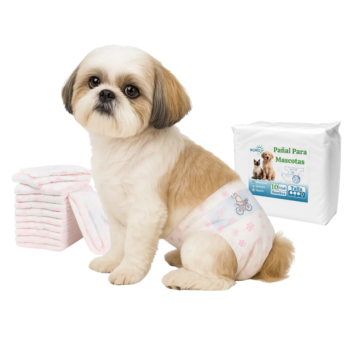10 Pañales Para Perros Hembra Pañal Comodidad y Higiene Mascotas pañal Desechables