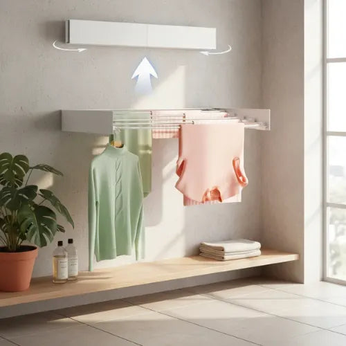 Tendedero Ropa Plegable Para Pared Aluminio Resistente 80cm