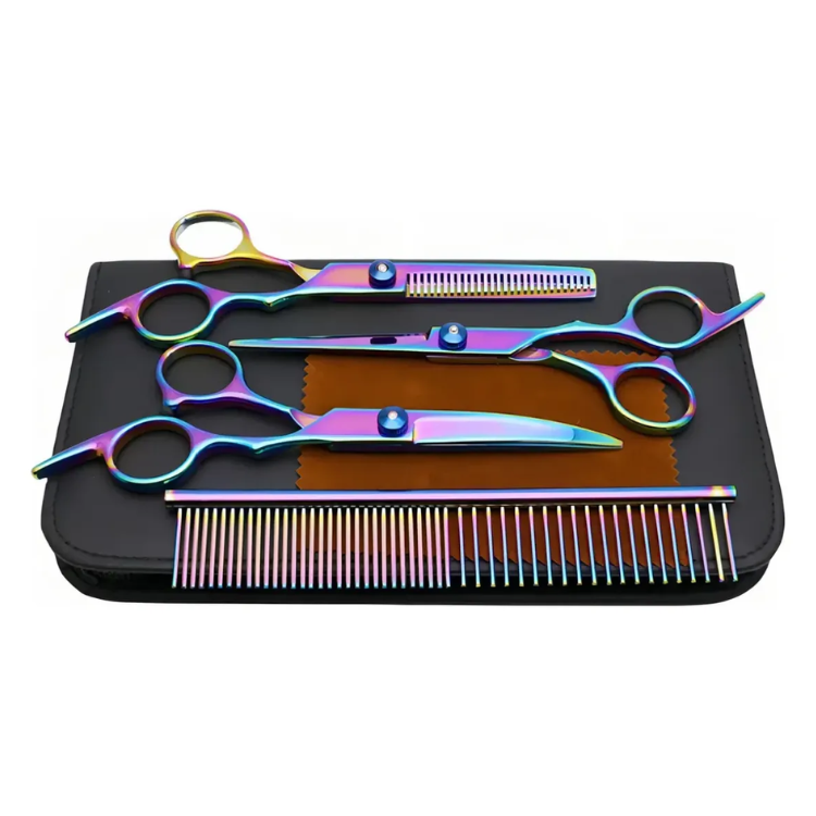 Set Tijeras Peluqueria Canina Kit Corte Pelo Mascotas Perros