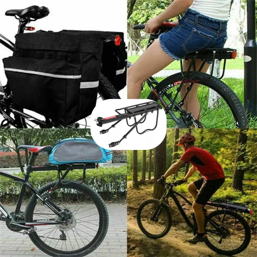Parrilla De Bicicleta Ajustable Con Reflector Soporte Carga