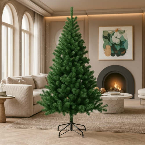 Árbol De Navidad 180 Cm Verde Desmontable Con Base Metálica