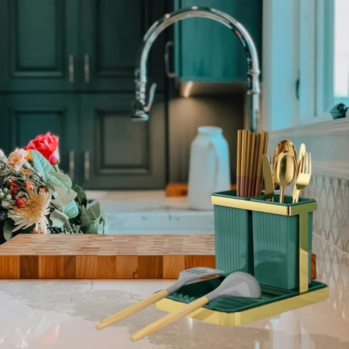 Organizador De Cubiertos Utensilios Porta Servicio Cocina