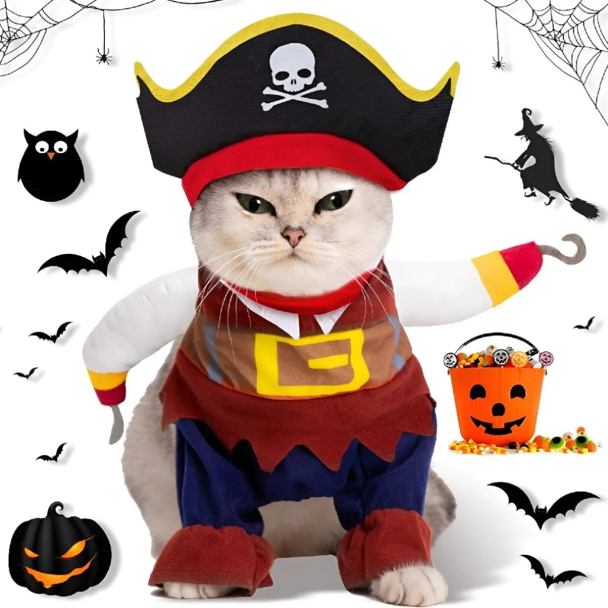 Disfraz Gato Halloween Disfraz Pirata Perro Mascotas Disfrac