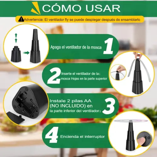 Ventilador Abanico Repelente De Moscas Protector De Alimento