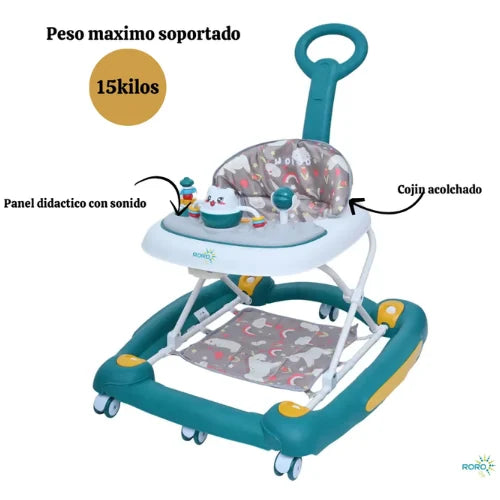 Andador Bebe Andadera Caminadora Plegable Con Toldo Y Musica