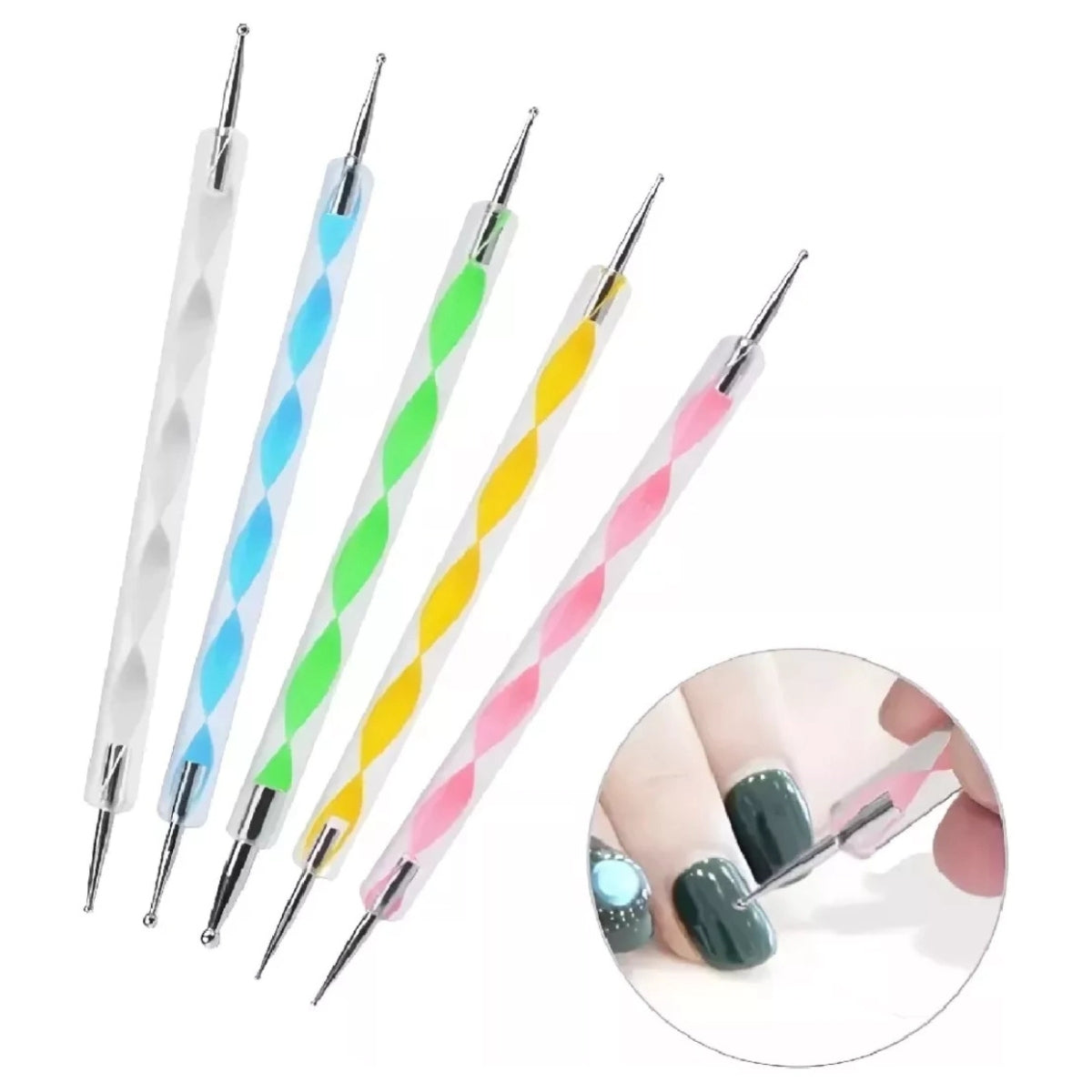 Set 5 Punteros Nail Art Accesorios Para Manicure Decoración Uñas