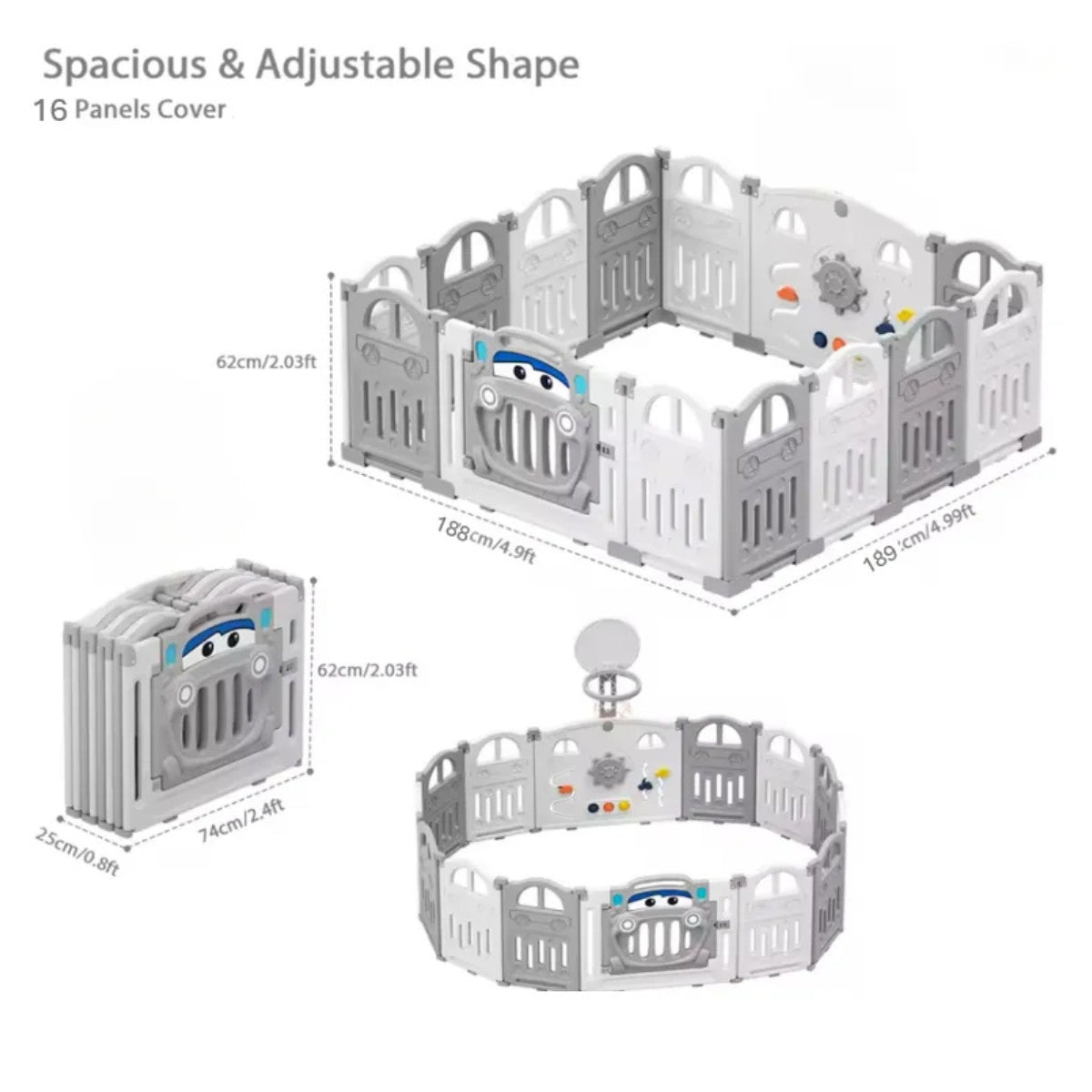 Corral Bebe Centro De Juegos Corral Plegable Juego 18 Piezas