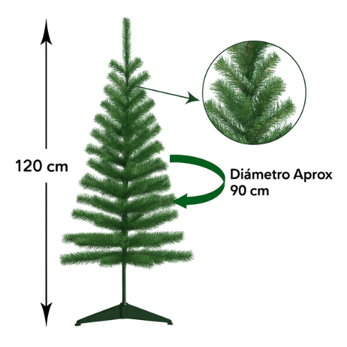Árbol De Navidad 120 cm Artificial Plegable Decoración Navideño