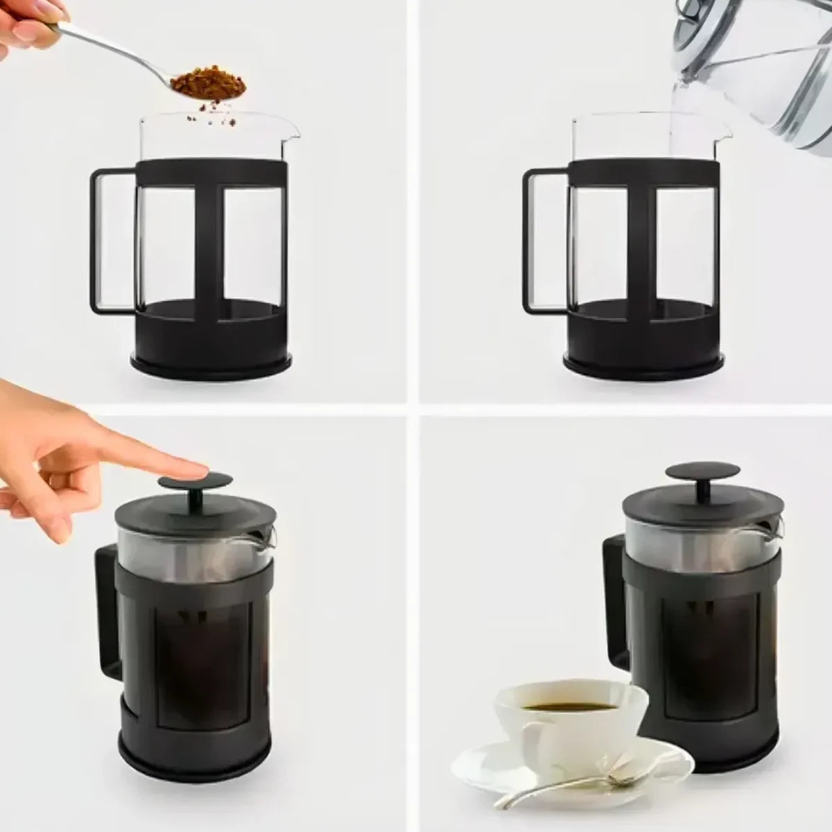 Cafetera Manual Prensa Francesa Vidrio 600ml Cafe Te Prensas