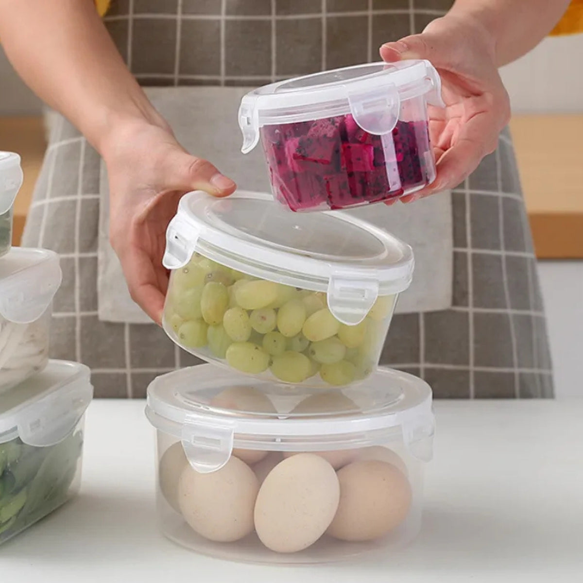 3 Taper Plastico Contenedor Comida Hermetico Envase Tapper