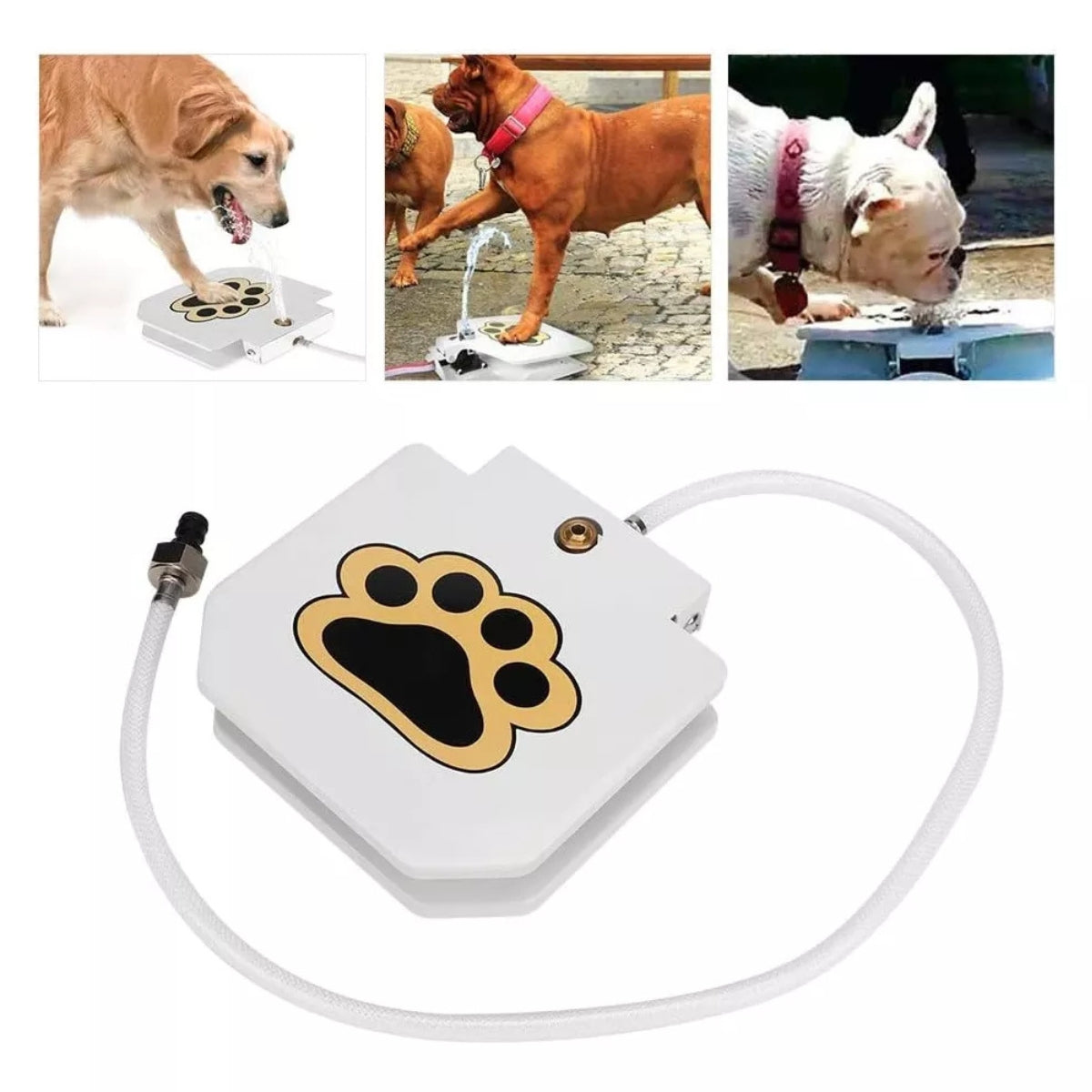 Bebedero Fuente Automática Para Perros Con Pedal Antideslizante Conexión Manguera Exterior Jardín Mascotas