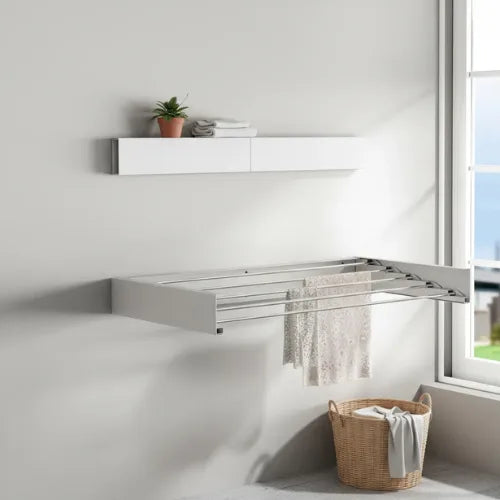 Tendedero Ropa Plegable Para Pared Aluminio Resistente 80cm