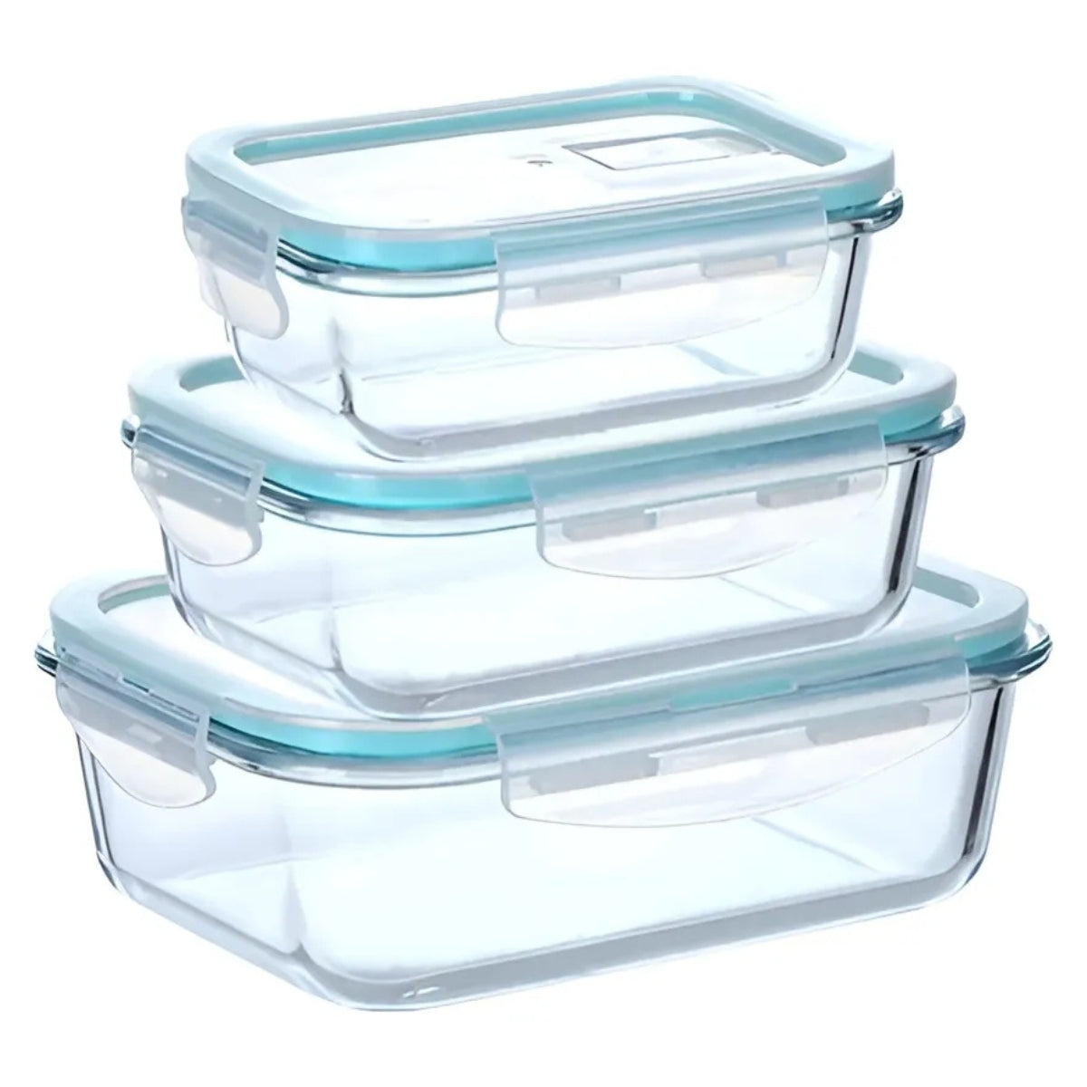 Set 3 Taper Vidrio Contenedor Hermetico Para Comida Tapper
