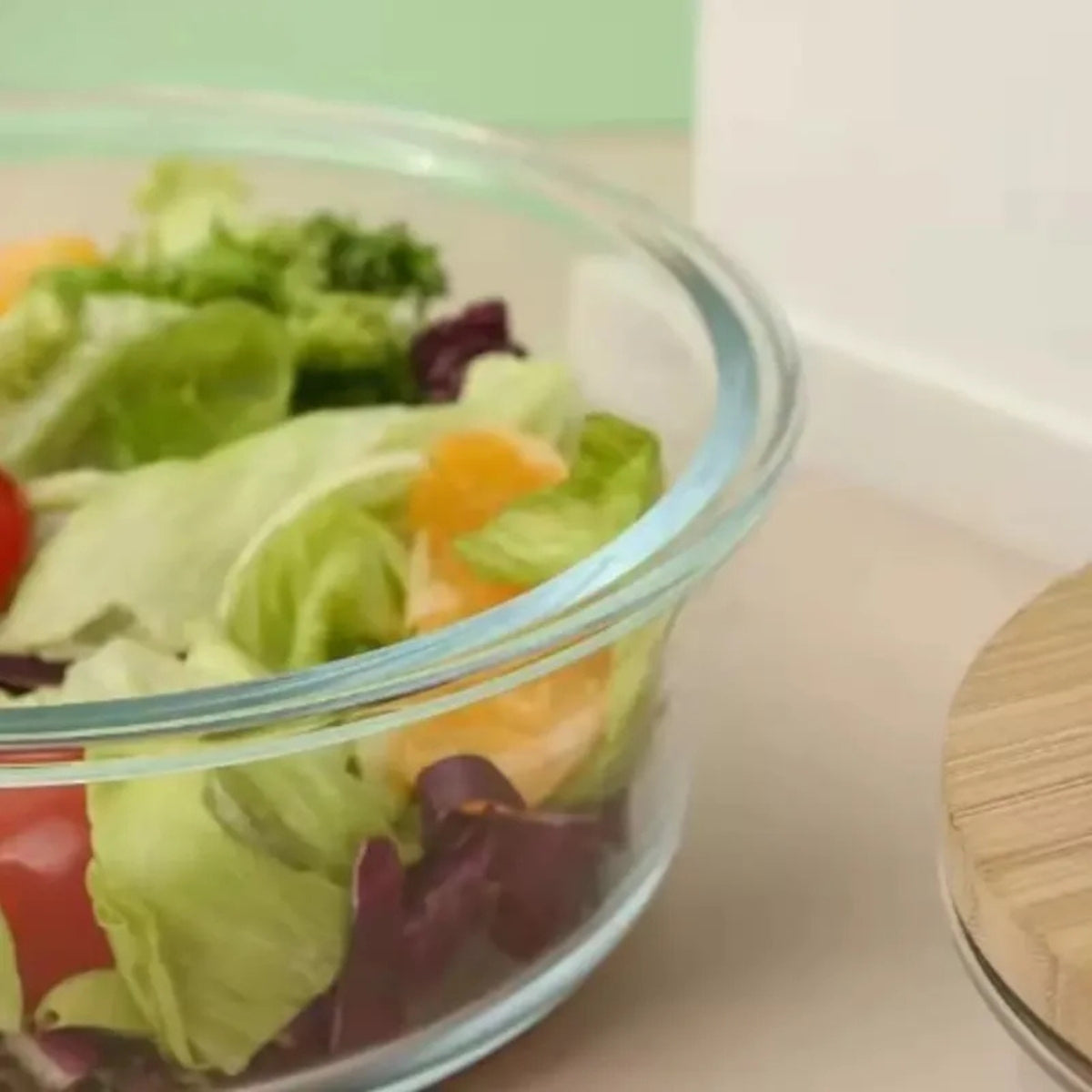 Taper De Vidrio Hermetico Contenedor Comida Tapa Bambu 400ml