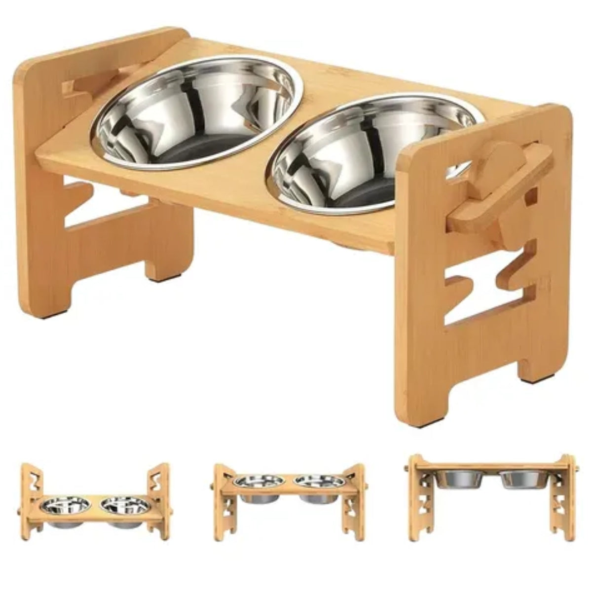 Plato 2 En 1 Comedero Bebedero Ajustable Para Mascotas Perro Gato