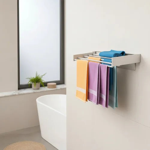 Tendedero Ropa Plegable Para Pared Aluminio Resistente 80cm