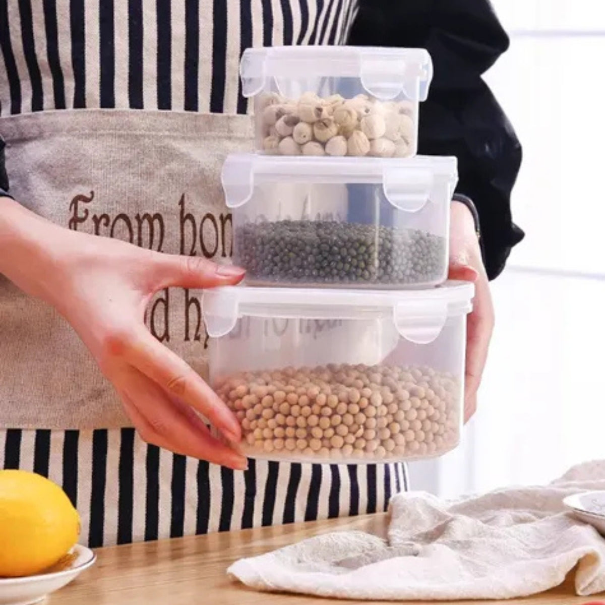 3 Taper Plastico Contenedor Comida Hermetico Envase Tapper