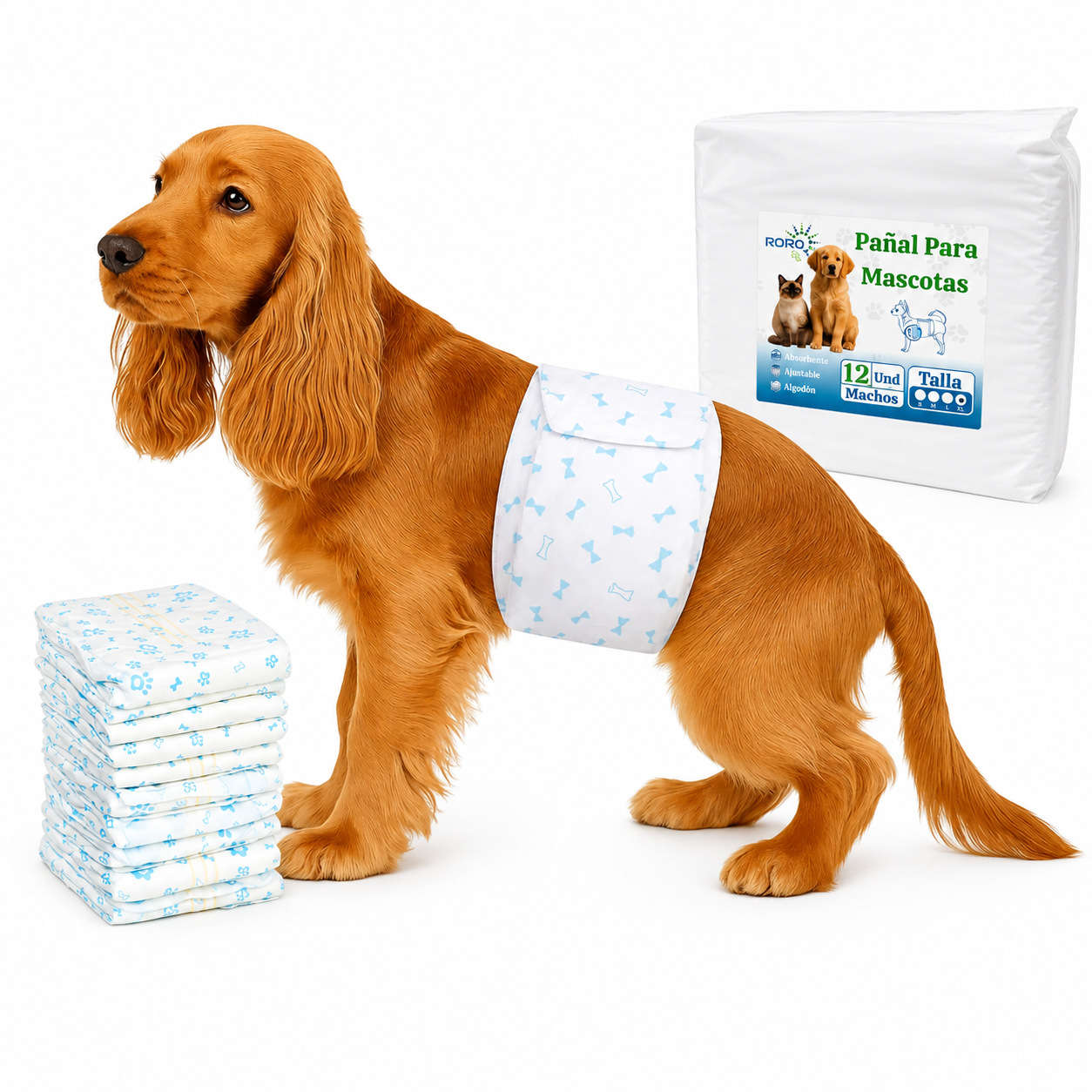 12 Pañales Para Perros Mascotas Pañal Desechable Perro