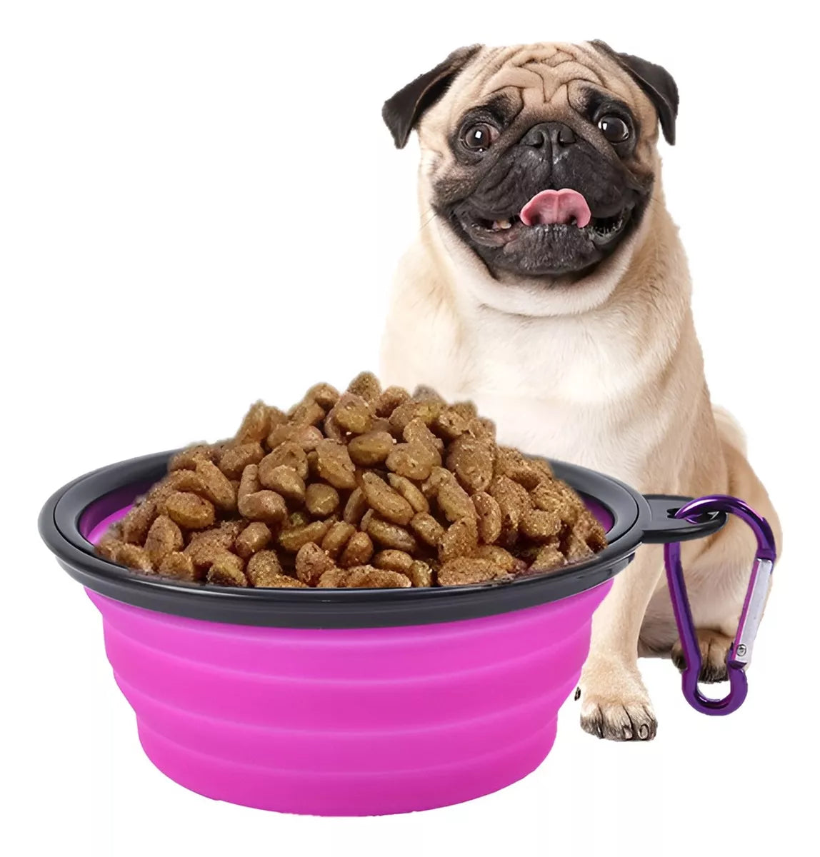 Plato De Goma Plegable Portátil Mascotas Perro Y Gato Silico