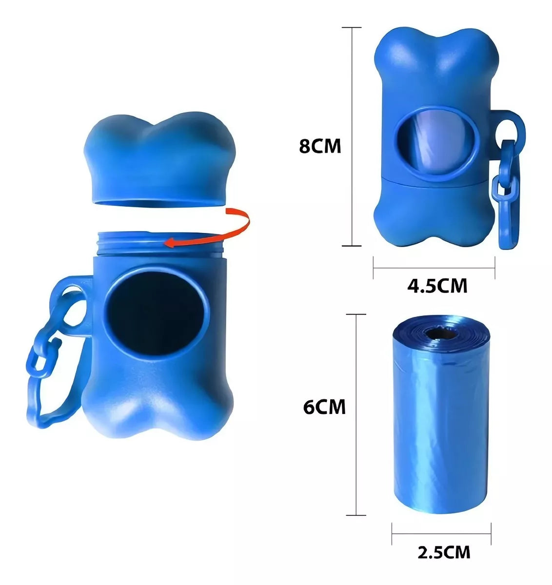 Dispensador De Bolsas Perros Bolsas Mascotas + 2rollos Bolsa