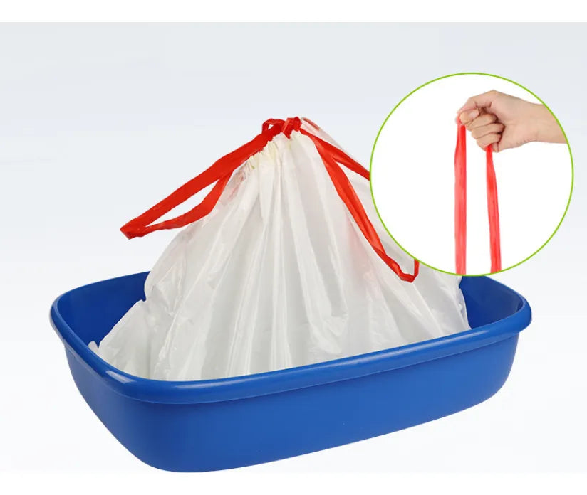 10 Bolsas Arena Para Gatos Con Cordon Bolsa Desechos Mascotas