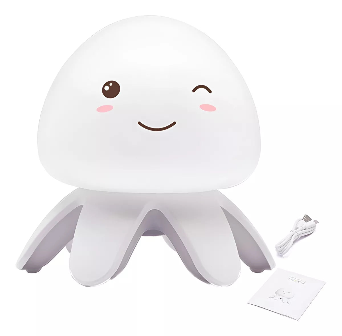 Lampara Led Silicona Medusa Luz Lamparas De Mesa Recargable