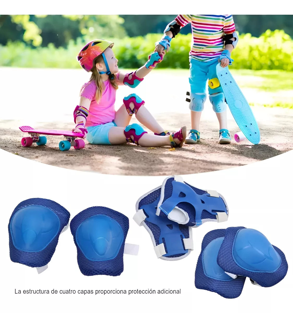 Set De Proteccion Para Niños Rodilleras Coderas Muñequeras