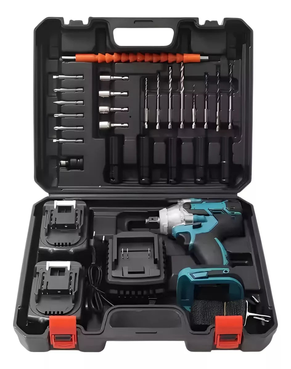 Kit Taladro Llave De Impacto Destornillador Inalambrico 68v
