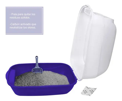 Arenero Para Gatos Cerrado Baño Sanitario Caja Arena Gato