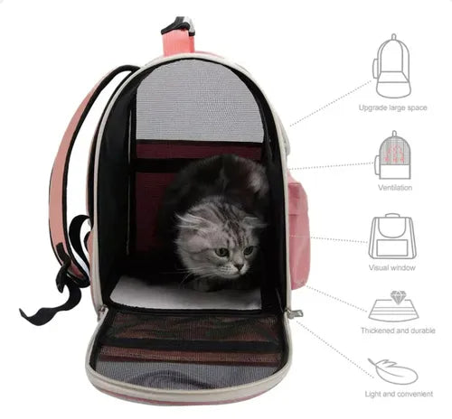 Mochila Transportadora Perros Gatos Bolso Transporte Mascota